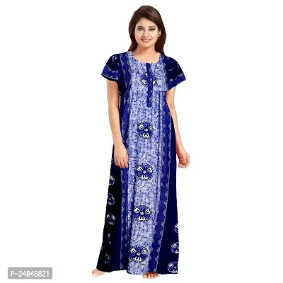 PMK FASHION 100% Cotton Nighty for Women || Long Length Printed Nighty/Maxi/Night Gown/Night Dress/Nightwear Inner  Sleepwear for. Women's (Combo Pack of 2)-thumb2