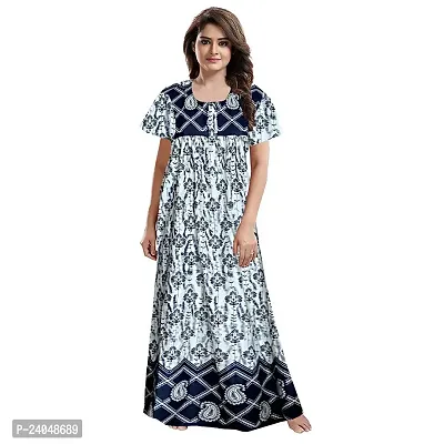 PMK FASHION 100% Cotton Nighty for Women || Long Length Printed Nighty/Maxi/Night Gown/Night Dress/Nightwear Inner  Sleepwear for Women's (Combo Pack of 2)-thumb4