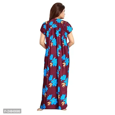 PMK FASHION 100% Cotton Nighty for Women || Long Length Printed Nighty/Maxi/Night Gown/Night Dress/Nightwear Inner  Sleepwear for Women's (Combo Pack of 2)-thumb2