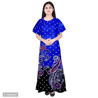 PMK FASHION 100% Cotton Nighty for Women || Long Length Printed Nighty/Maxi/Night Gown/Night Dress/Nightwear Inner  Sleepwear for Women's (Combo Pack of 2)-thumb2