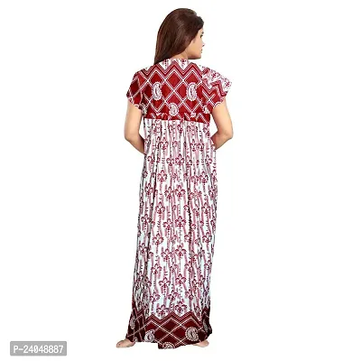 PMK FASHION 100% Cotton Kaftan for Women Long Length., Printed Nighty/Kaftan/Maxi/Night .Gown/Night Dress/Nightwear.  Sleepwear for Women s (Combo Pack of 2) Red-thumb3