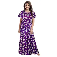 Stylish Multicoloured Cotton Printed Nighty For Women Pack Of 2-thumb3