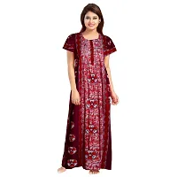 Stylish Multicoloured Cotton Printed Nighty For Women Pack Of 2-thumb1