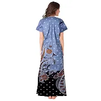 Stylish Multicoloured Cotton Printed Nighty For Women Pack Of 2-thumb4