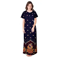 PMK FASHION 100% Cotton Nighty Long Length Printed Nighty/Maxi/Night Gown/Night Dress/Nightwear Inner  Sleepwear (Combo Pack of 2)-thumb1