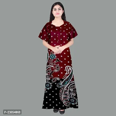 Elegant Cotton Printed Nighty For Women- Pack Of 2-thumb4