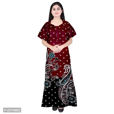 Stylish Multicoloured Cotton Printed Nighty For Women Pack Of 2-thumb2