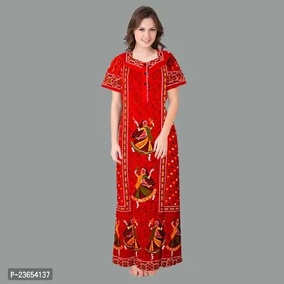 Elegant Cotton Printed Nighty For Women- Pack Of 2-thumb2