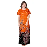 Stylish Multicoloured Cotton Printed Nighty For Women Pack Of 2-thumb3