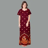 Elegant Cotton Printed Nighty For Women- Pack Of 2-thumb3