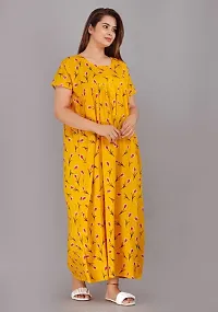 Comfortable Yellow Cotton Nightdress For Women-thumb1