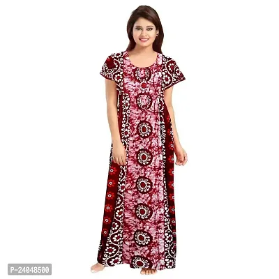 PMK FASHION 100% Cotton Nighty for Women || Long Length Printed Nighty/Maxi/Night Gown/Night Dress/Nightwear Inner  Sleepwear for Women's (Combo Pack of 2)-thumb4