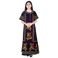 PMK FASHION 100% Cotton Nighty for Women || Long Length Printed Nighty/Maxi/Night Gown/Night Dress/Nightwear Inner  Sleepwear for Women's (Combo Pack of 2)-thumb3