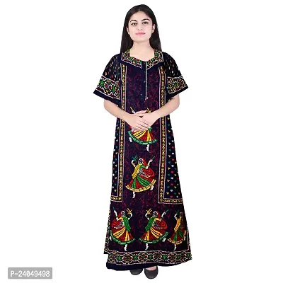 PMK FASHION 100% Cotton Nighty for Women || Long Length Printed Nighty/Maxi/Night Gown/Night Dress/Nightwear Inner  Sleepwear for Women's (Combo Pack of 2)-thumb4