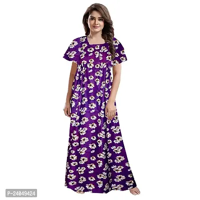 PMK FASHION 100% Cotton Nighty for Women || Long Length Printed Nighty/Maxi/Night Gown/Night Dress/Nightwear Inner  Sleepwear for Women's (Combo Pack of 2)-thumb4