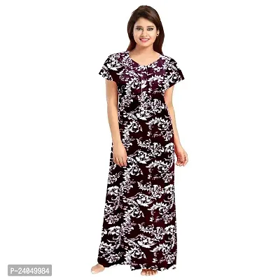 PMK FASHION 100% Cotton Nighty for Women || Long Length Printed Nighty/Maxi/Night Gown/Night Dress/Nightwear Inner  Sleepwear for Women's (Combo Pack of 2)-thumb4