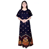 PMK FASHION 100% Cotton Nighty for Women || Long Length Printed Nighty/Maxi||Night Gown/Night Dress/Nightwear Inner  Sleepwear for Women's (Combo Pack of 2)-thumb3