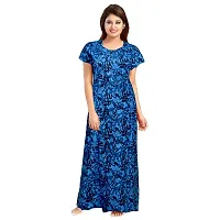 PMK FASHION 100% Cotton Kaftan for Women || Long Length Printed Nighty/Kaftan/Maxi/Night Gown/Night Dress/Nightwear Inner Sleepwear for Women's (Combo Pack of 2) Blue-thumb3