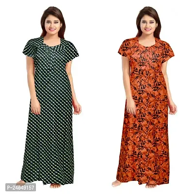 PMK FASHION 100% Cotton Kaftan for Women || Long Length Printed Nighty/Kaftan/Maxi/Night Gown/Night Dress/Nightwear Inner  Sleepwear for Women's (Combo Pack of 2)