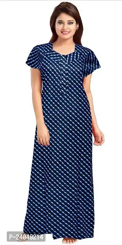 PMK FASHION 100% Cotton Nighty for Women || Long Length Printed Nighty/Maxi/Night Gown/Night Dress/Nightwear Inner  Sleepwear for Women's (Combo Pack of 2)-thumb2