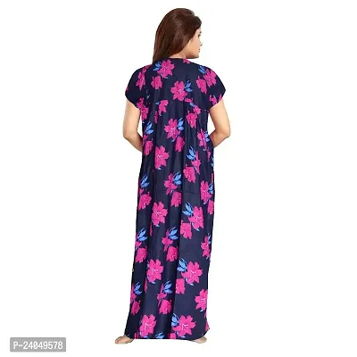 PMK FASHION 100% Cotton Nighty for Women || Long Length Printed Nighty/Maxi/Night Gown/Night Dress/Nightwear Inner  Sleepwear for Women's (Combo Pack of 2)-thumb3