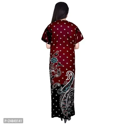 PMK FASHION 100% Cotton Nighty for Women || Long Length Printed Nighty/Maxi/Night Gown/Night Dress/Nightwear Inner  Sleepwear for Women's (Combo Pack of 2)-thumb3