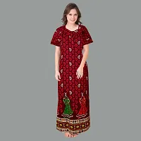 Elegant Cotton Printed Nighty For Women- Pack Of 2-thumb1