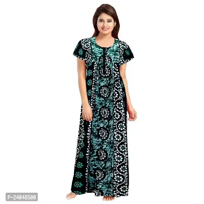 PMK FASHION 100% Cotton Nighty for Women || Long Length Printed Nighty/Maxi/Night Gown/Night Dress/Nightwear Inner  Sleepwear for Women's (Combo Pack of 2)-thumb2