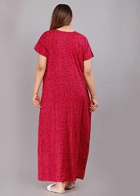 Comfortable Red Cotton Nightdress For Women-thumb3