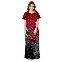 Stylish Multicoloured Cotton Printed Nighty For Women Pack Of 2-thumb1