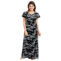 PMK FASHION 100% Cotton Kaftan for Women || Long Length Printed Nighty.,/Kaftan/Maxi/Night Gown/Dress/Nightwear Inner  Sleepwear,for Women's (Combo Pack of 2) Black-thumb1