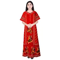 PMK FASHION 100% Cotton Nighty for Women || Long Length Printed Nighty/Maxi/Night Gown/Night Dress/Nightwear Inner  Sleepwear for Women's (Combo Pack of 2)-thumb1