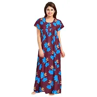 Stylish Multicoloured Cotton Printed Nighty For Women Pack Of 2-thumb1