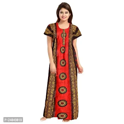 PMK FASHION 100% Cotton Nighty for Women || Long Length Printed Nighty/Maxi/Night Gown/Night Dress/Nightwear Inner  Sleepwear for Women's (Combo Pack of 2)-thumb2