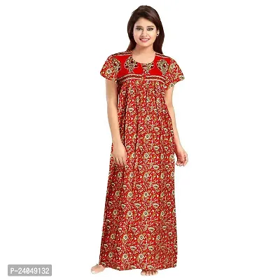 PMK FASHION 100% Cotton Nighty for Women || Long Length Printed Nighty/Maxi/Night Gown/Night Dress/Nightwear Inner  Sleepwear for Women's (Combo Pack of 2)-thumb4