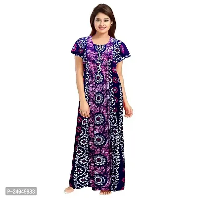 PMK FASHION 100% Cotton Nighty for Women || Long Length Printed Nighty/Maxi/Night Gown/Night Dress/Nightwear Inner  Sleepwear for Women's (Combo Pack of 2)-thumb4