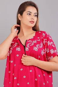 Comfortable Pink Cotton Nightdress For Women-thumb1