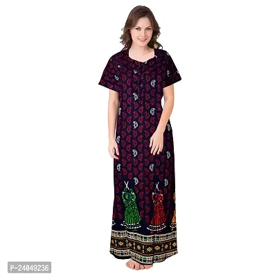 PMK FASHION 100% Cotton Nighty for Women || Long Length Printed Nighty/Maxi/Night Gown/Night Dress/Nightwear Inner  Sleepwear for Women's (Combo Pack of 2)-thumb2