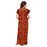 PMK FASHION 100% Cotton Kaftan for Women || Long Length Printed Nighty/Kaftan/Maxi/Night Gown/Night Dress/Nightwear  Sleepwear for Women's (Combo Pack of 2) Orange-thumb2