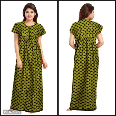 Stylish Green Cotton Blend Printed Nighty For Women-thumb0