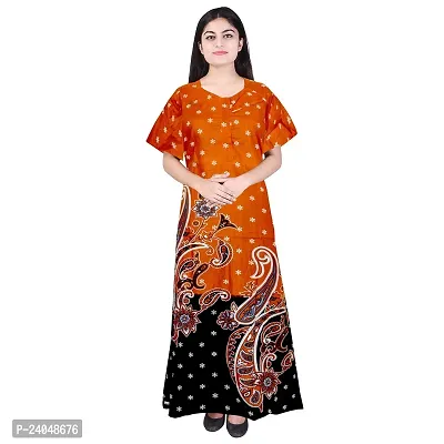 PMK FASHION 100% Cotton Kaftan for Women || Long Length Printed Nighty/Kaftan/Maxi/Night Gown/Night Dress/Nightwear Inner  Sleepwear for Women Combo Pack of 2-thumb2