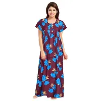 PMK FASHION 100% Cotton Nighty for Women || Long Length Printed Nighty/Maxi/Night Gown/Night Dress/Nightwear Inner  Sleepwear for Women's (Combo Pack of 2)-thumb4