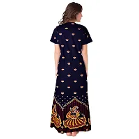 PMK FASHION 100% Cotton Nighty Long Length Printed Nighty/Maxi/Night Gown/Night Dress/Nightwear Inner  Sleepwear (Combo Pack of 2)-thumb2