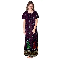 Stylish Multicoloured Cotton Printed Nighty For Women Pack Of 2-thumb1