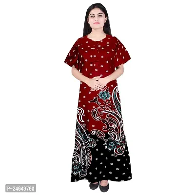 PMK FASHION 100% Cotton Kaftan for Women || Long Length Printed Nighty/Kaftan/Maxi/Night Gown/Night Dress/Nightwear Inner  Sleepwear for Women's (Combo Pack of 2)-thumb2