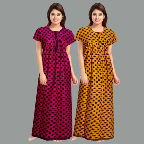 Stylish Cotton Nighty/Nightdress For Women Pack Of 2