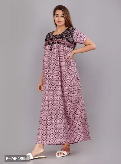 PMK FASHION 100% Cotton Kaftan for Women || Long Length Printed Nighty/Kaftan/Maxi/Night Gown/Night Dress/Nightwear Inner Sleepwear for Women's (Combo Pack of 2)-thumb3