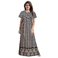 PMK FASHION 100% Cotton Nighty for Women || Long Length Printed Nighty/Maxi/Night Gown/Night Dress/Nightwear Inner  Sleepwear for Women's (Combo Pack of 2)-thumb1