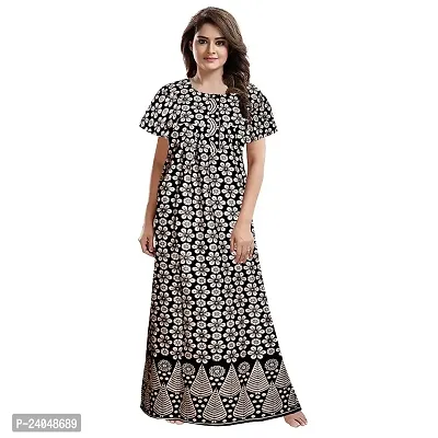 PMK FASHION 100% Cotton Nighty for Women || Long Length Printed Nighty/Maxi/Night Gown/Night Dress/Nightwear Inner  Sleepwear for Women's (Combo Pack of 2)-thumb2