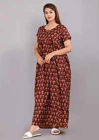 PMK FASHION 100% Cotton Kaftan for Women || Long Length Printed Nighty/Kaftan/Maxi/Night Gown/Night Dress/Nightwear Inner Sleepwear for Women's (Combo Pack of 2)-thumb2